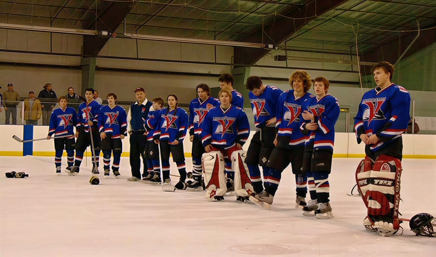 Post game line up for trophy presentation