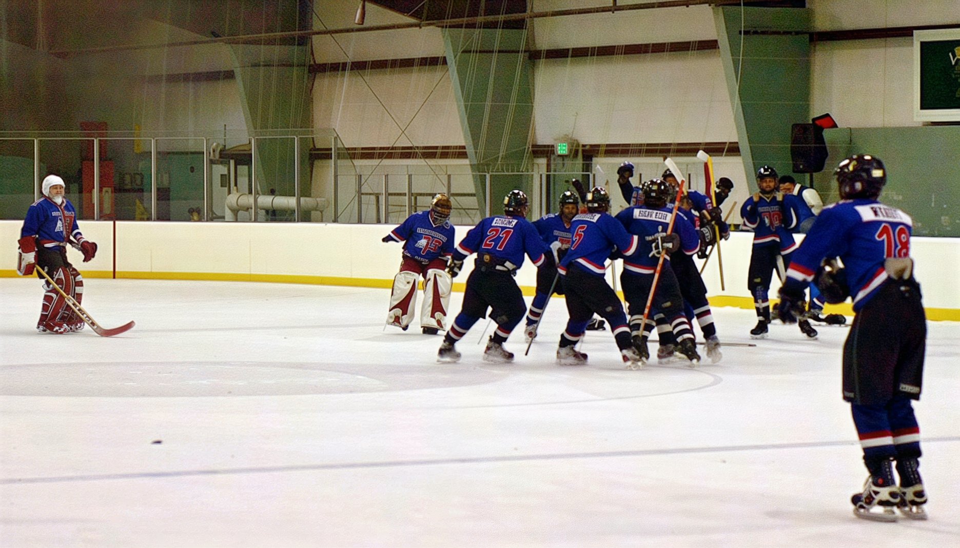 Rushing to congratulate Casey Kleisenger on the winner.