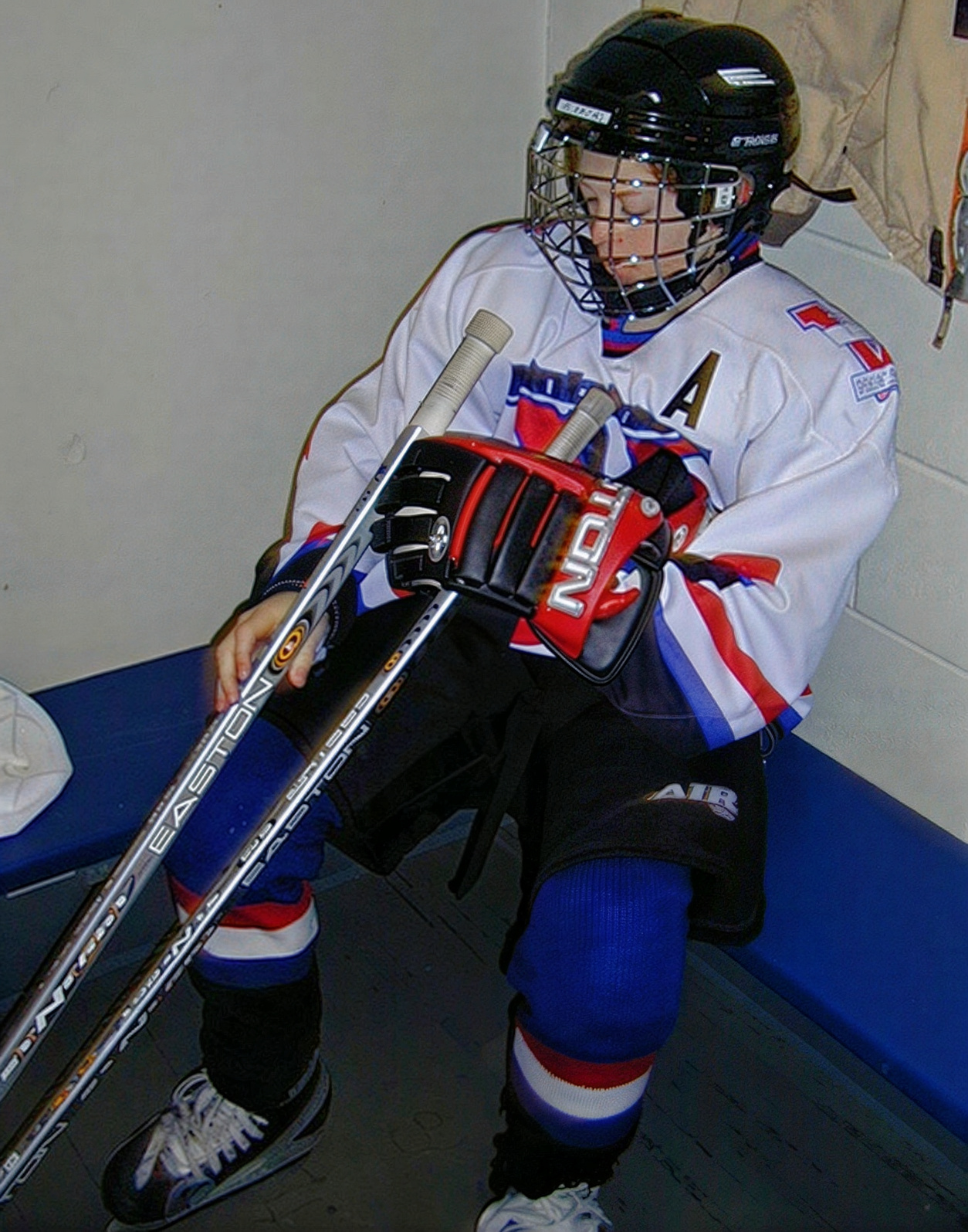 Casey Kleisenger has to make sure his stick is straight!