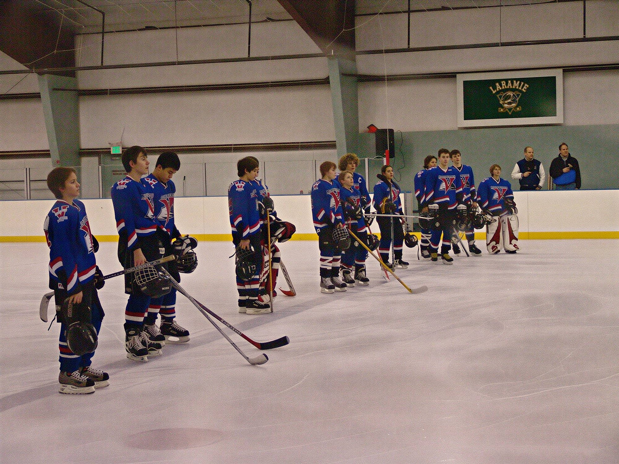 Lining up for National Anthem before League Championship Game.