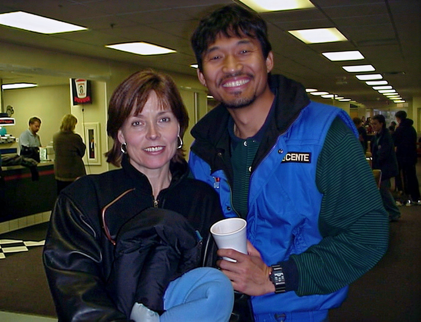 Janet Myers and Frank Chow at the rink.  Frank was a little scruffy this day!