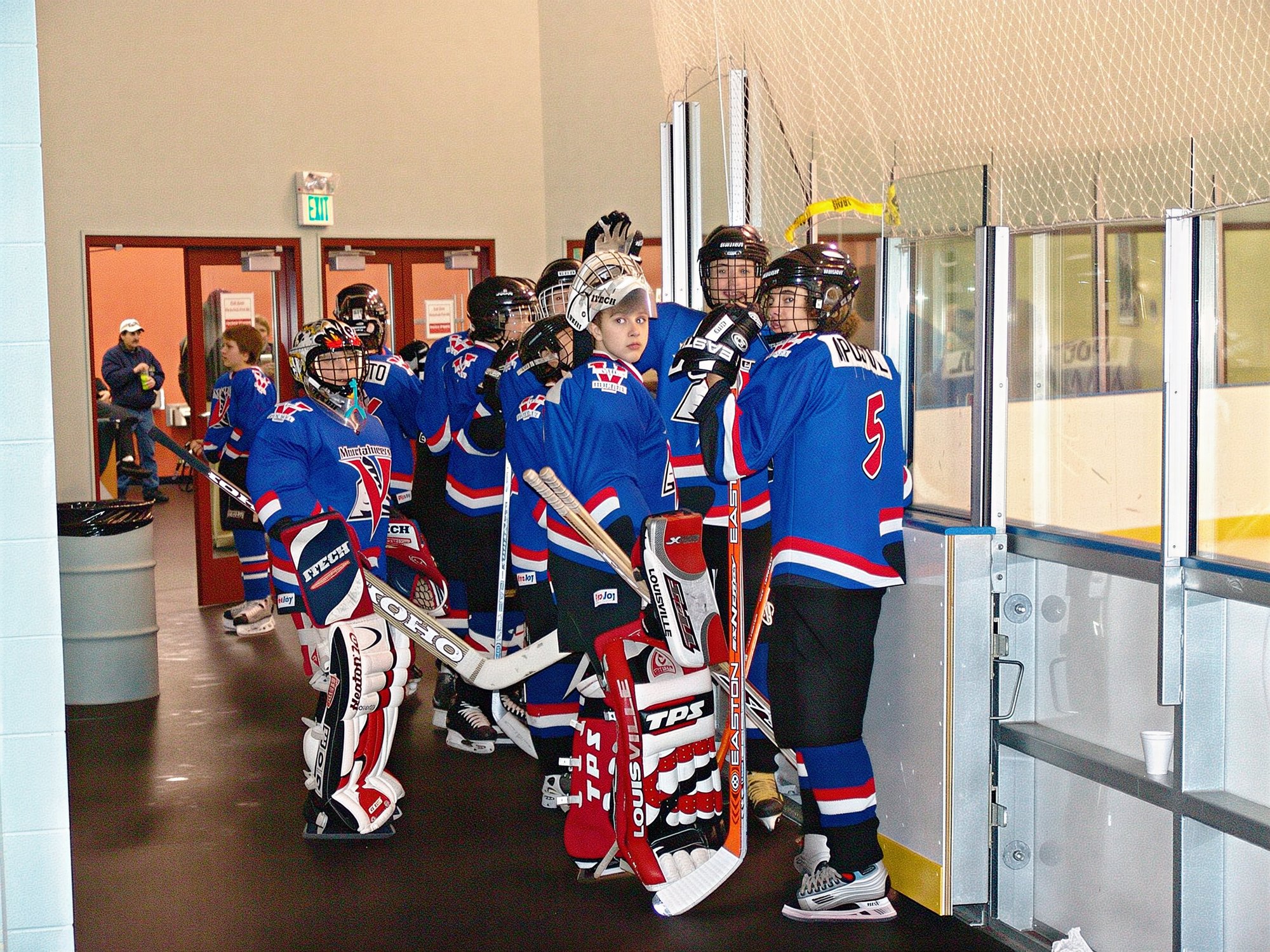 Waiting to get on the ice