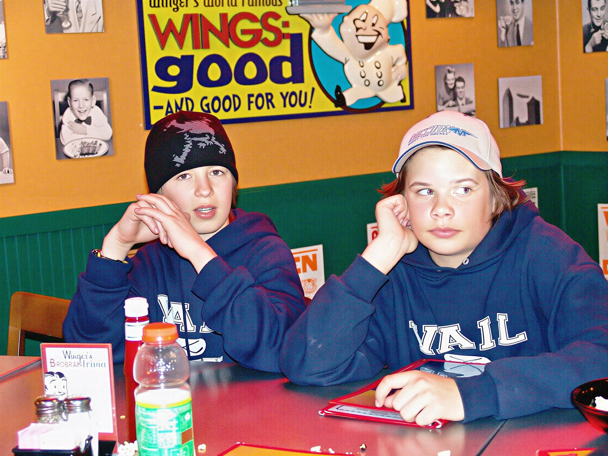 Eric Young and Nick Porter wait for their chicken wings!