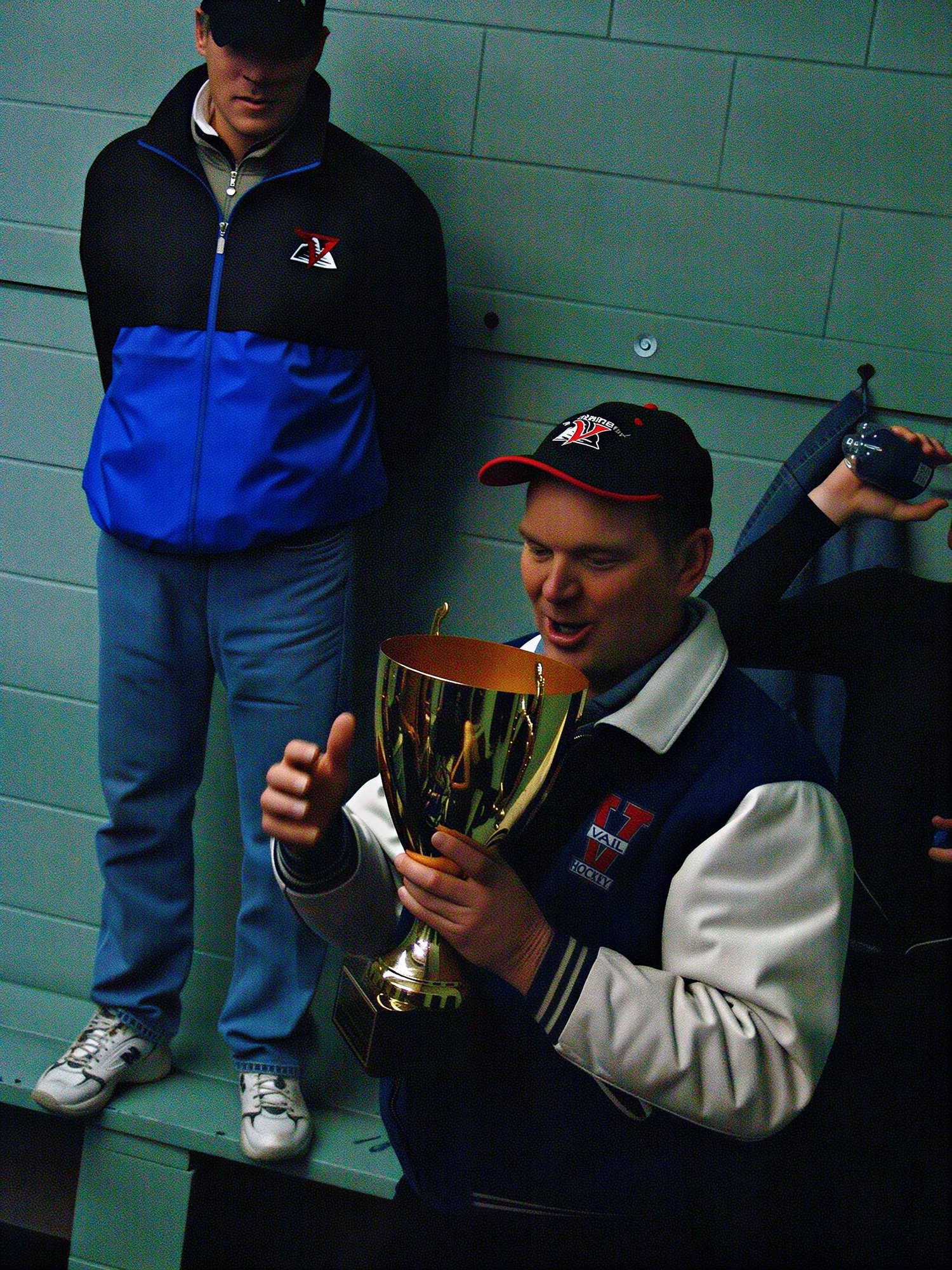 Coach Barry Biegler with the League Championship cup.