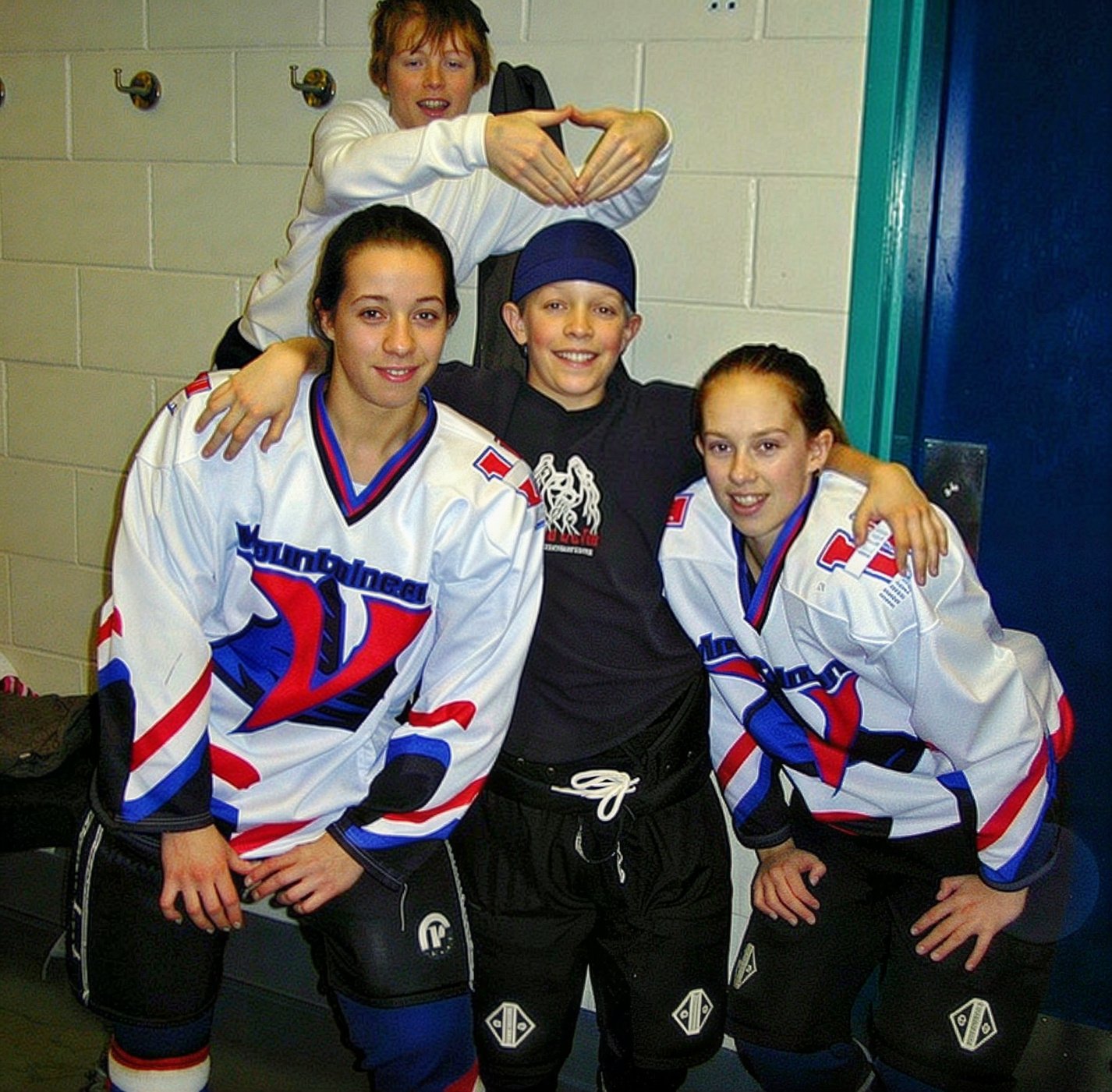 Blake Armstrong always liked the girls, McKenzie Stevens and Molly Goodman.  Casey Kleisenger in the background being Casey.